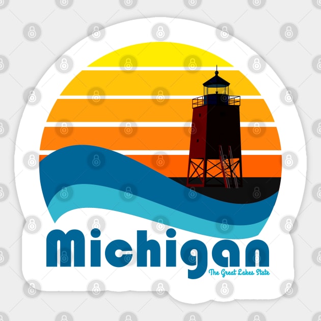 Michigan Waves Sticker by Megan Noble